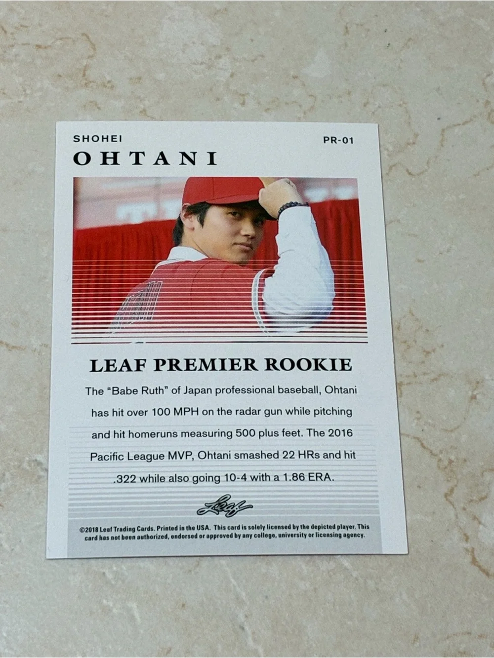 Shohei Ohtani Baseball Rookie Card -